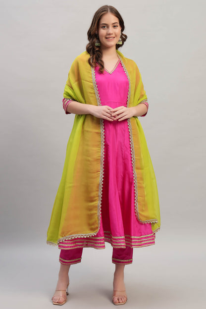 Silk Anarkali Kurta Set