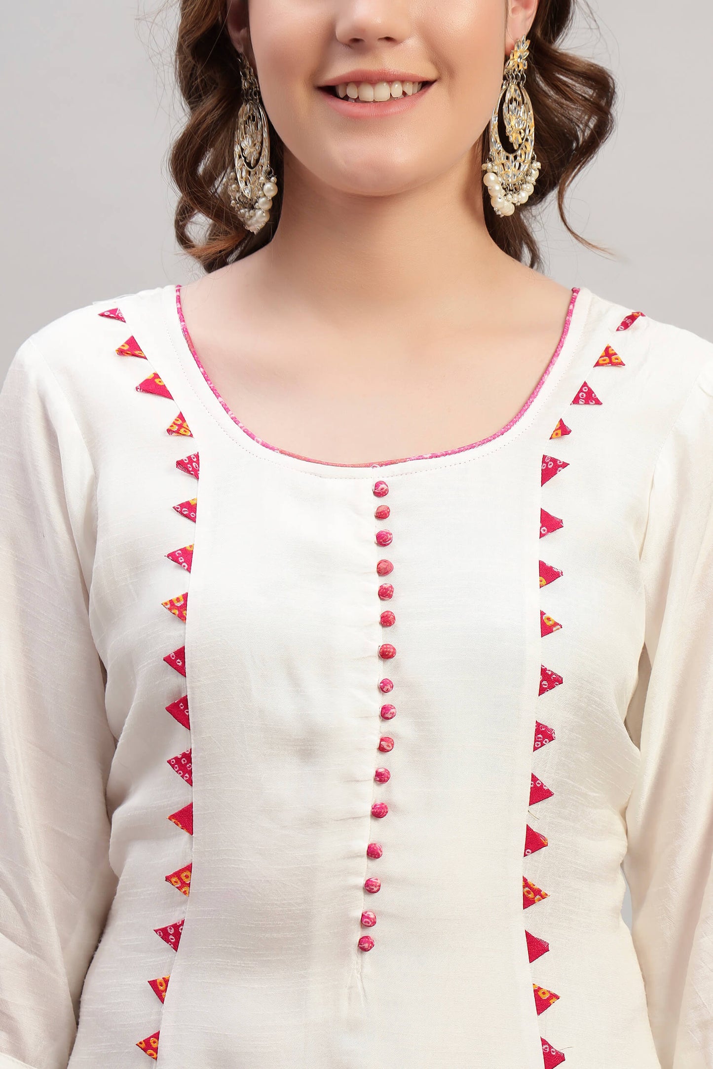 Dola Silk A-Line Kurta Set with Kotadoria Dupatta