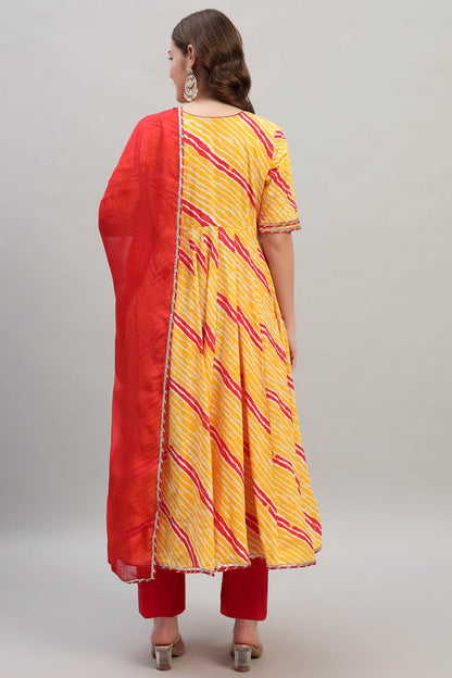 Hand Block Cotton Anarkali Kurta Set