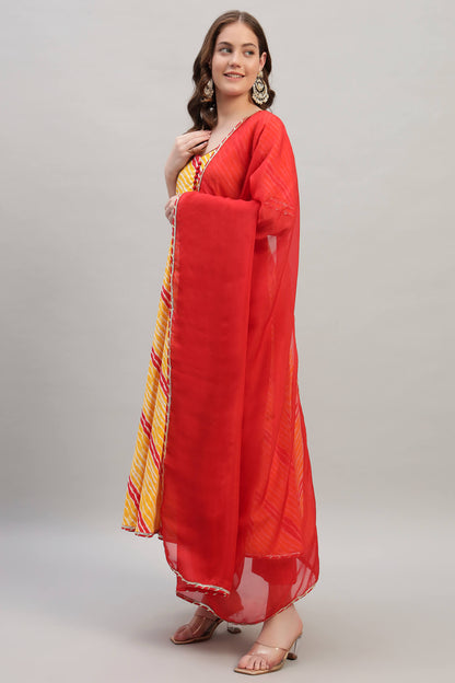 Hand Block Cotton Anarkali Kurta Set