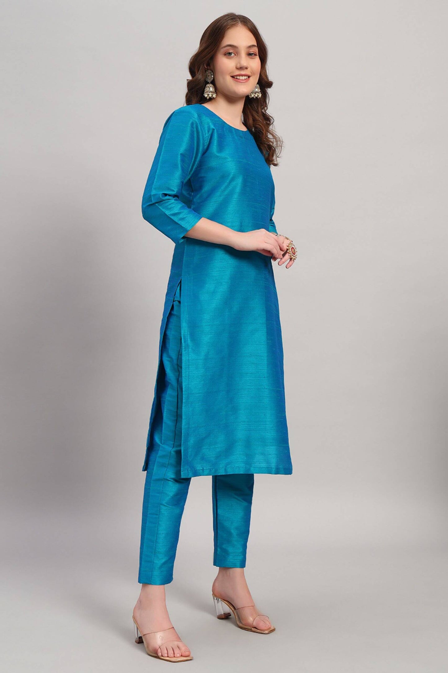 Raw Silk Kurta Set with Banarasi Dupatta