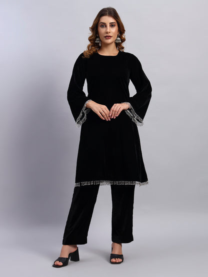 Black Velvet Coord Set