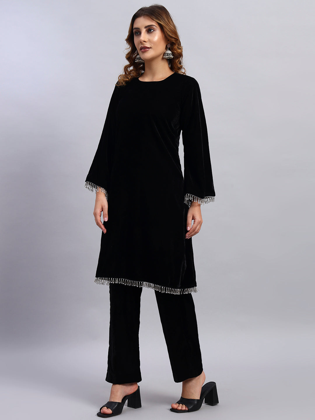 Black Velvet Coord Set