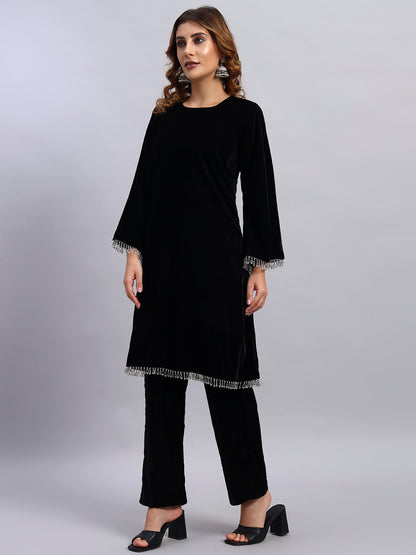 Black Velvet Coord Set