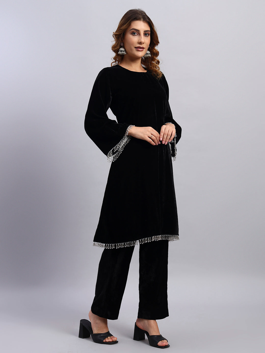 Black Velvet Coord Set