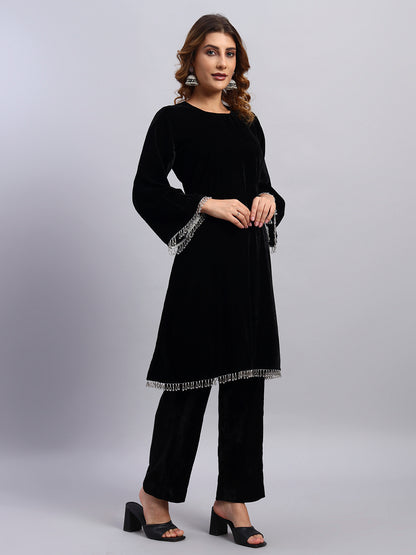 Black Velvet Coord Set