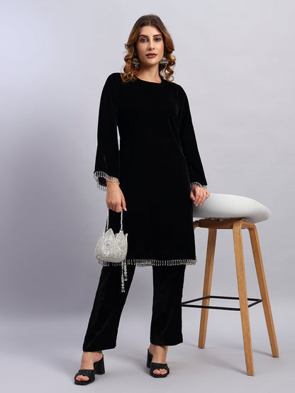 Black Velvet Coord Set