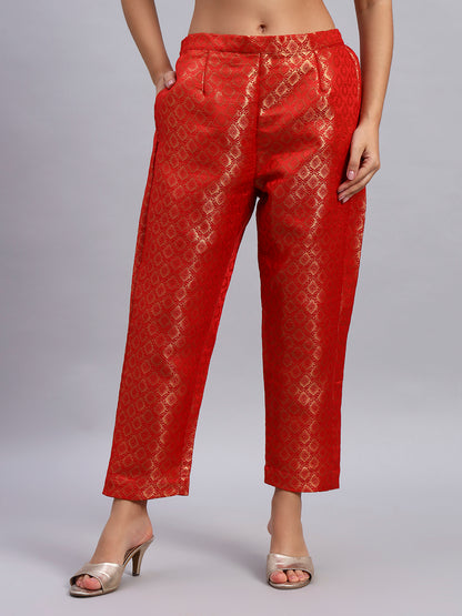 Hand Embroided Kurta and Banarasi Pant with Tissue Silk Dupatta