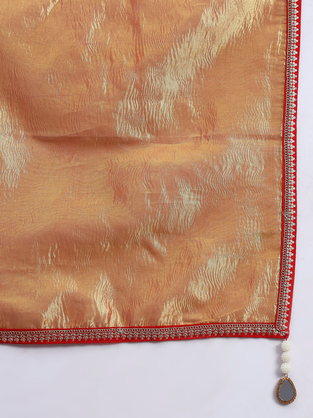 Hand Embroided Kurta and Banarasi Pant with Tissue Silk Dupatta