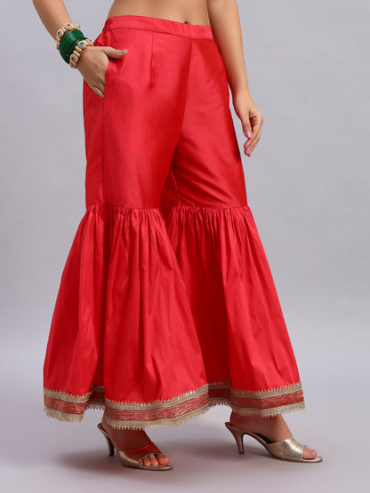 Crush Tissue Silk Sharara Set with Dupatta