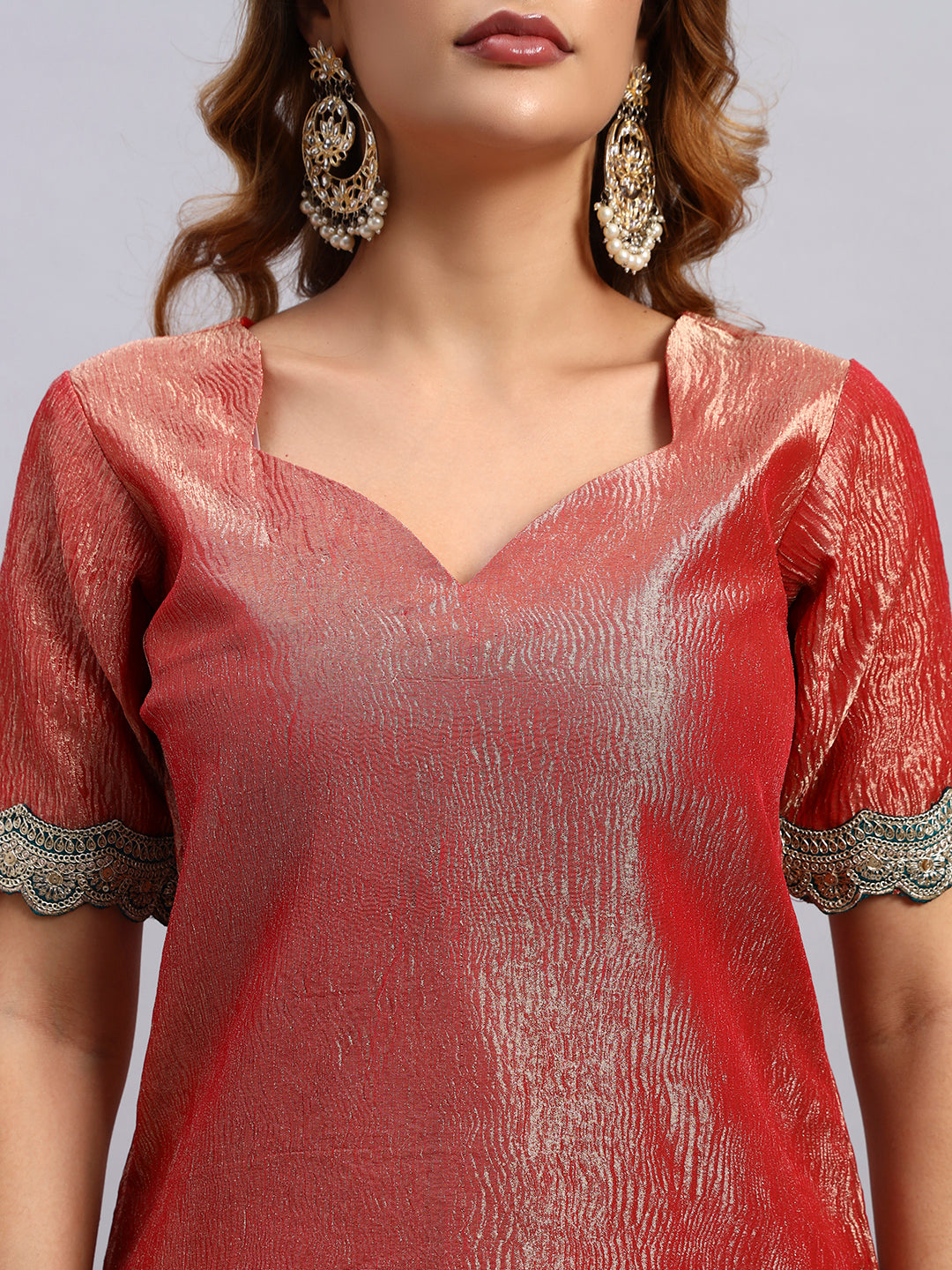 Crush Tissue Silk Sharara Set with Dupatta