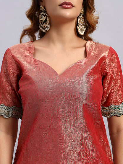 Crush Tissue Silk Sharara Set with Dupatta