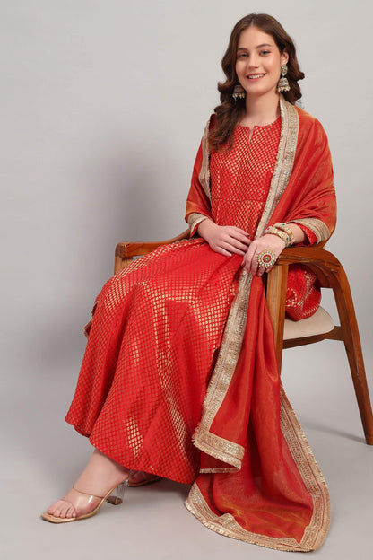 Banarasi Brocade Anarkali Kurta Set