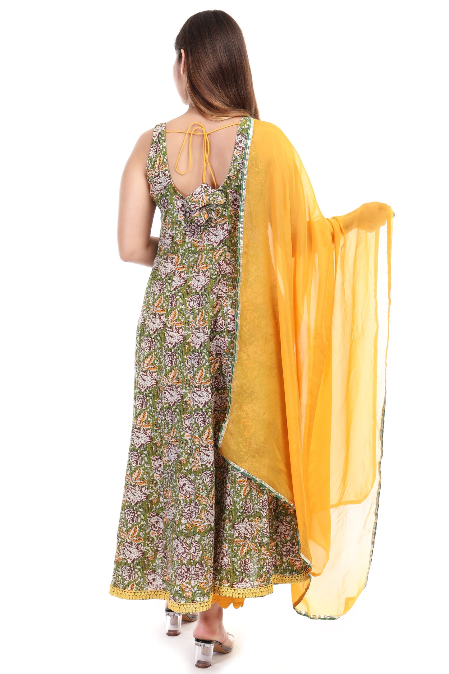 Handblock print cotton Anarkali