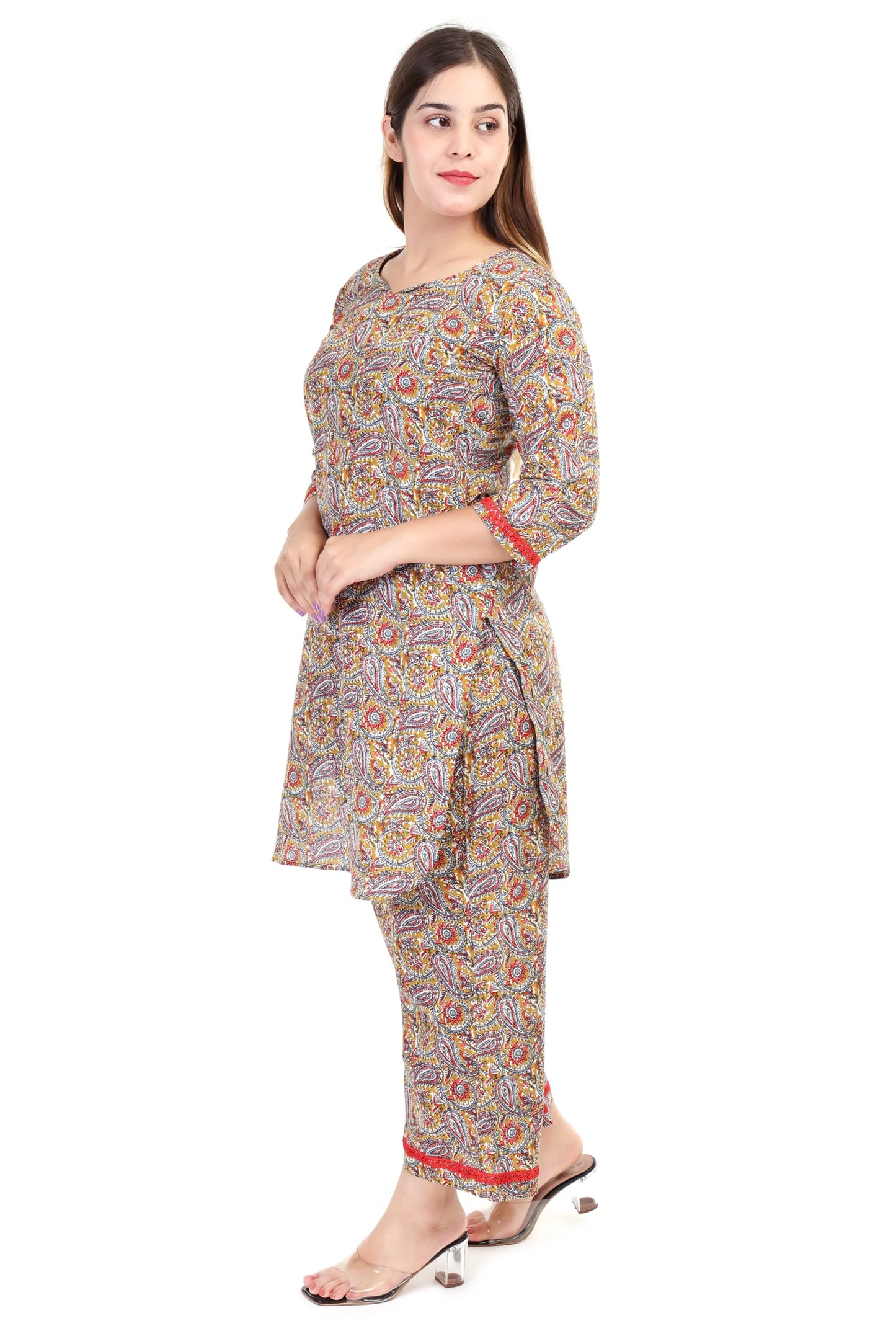 Handblock print cotton coord set