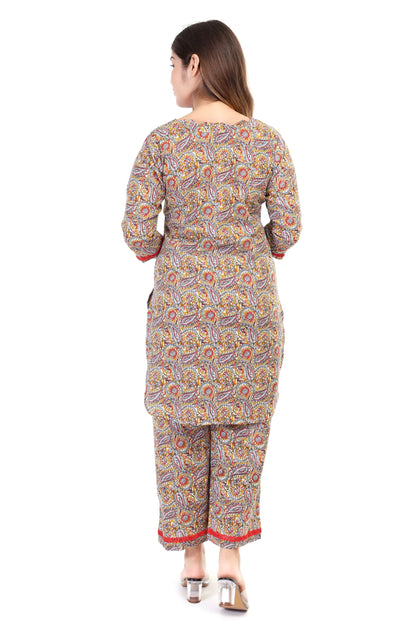 Handblock print cotton coord set