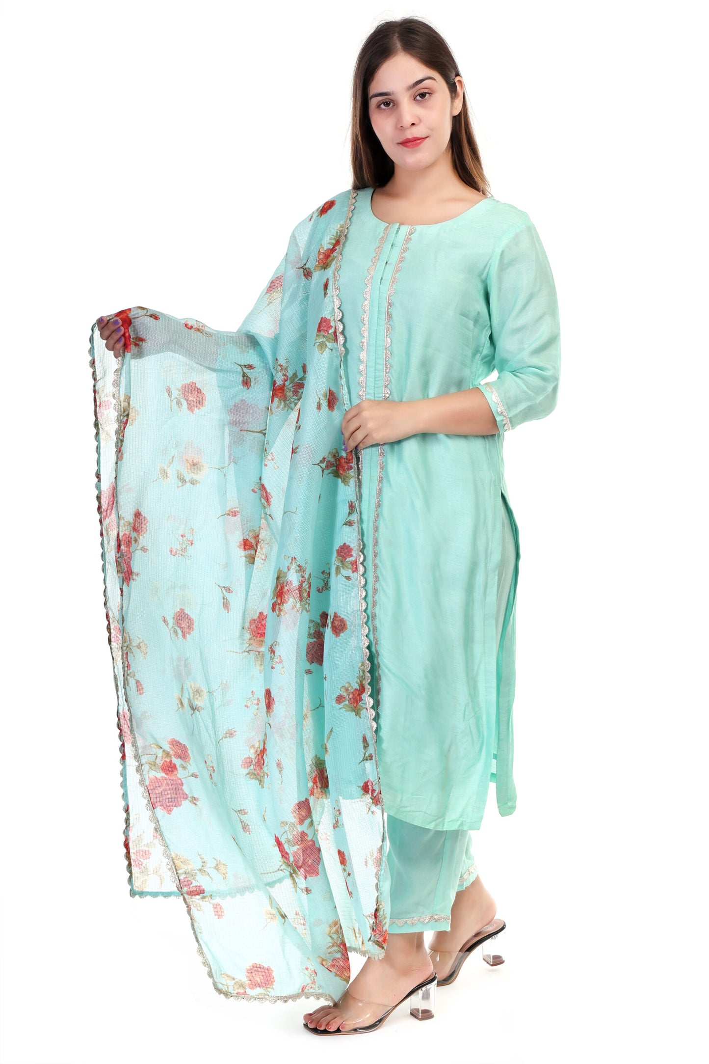 Dola silk kurta set with Dupatta