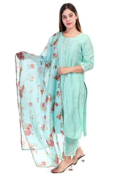 Dola silk kurta set with Dupatta