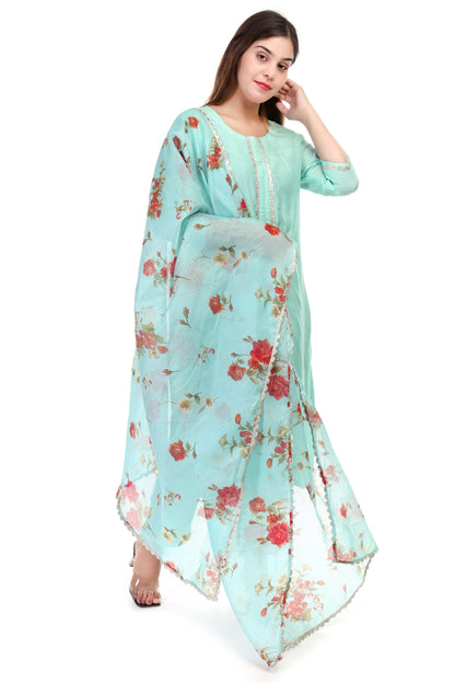 Dola silk kurta set with Dupatta