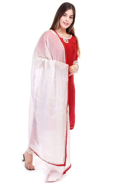 Chanderi silk kurta set with dupatta
