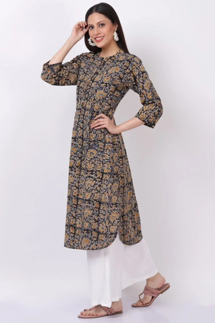 Cotton kalamkari kurti with palazzo