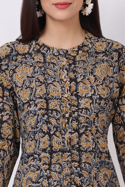 Cotton kalamkari kurti with palazzo