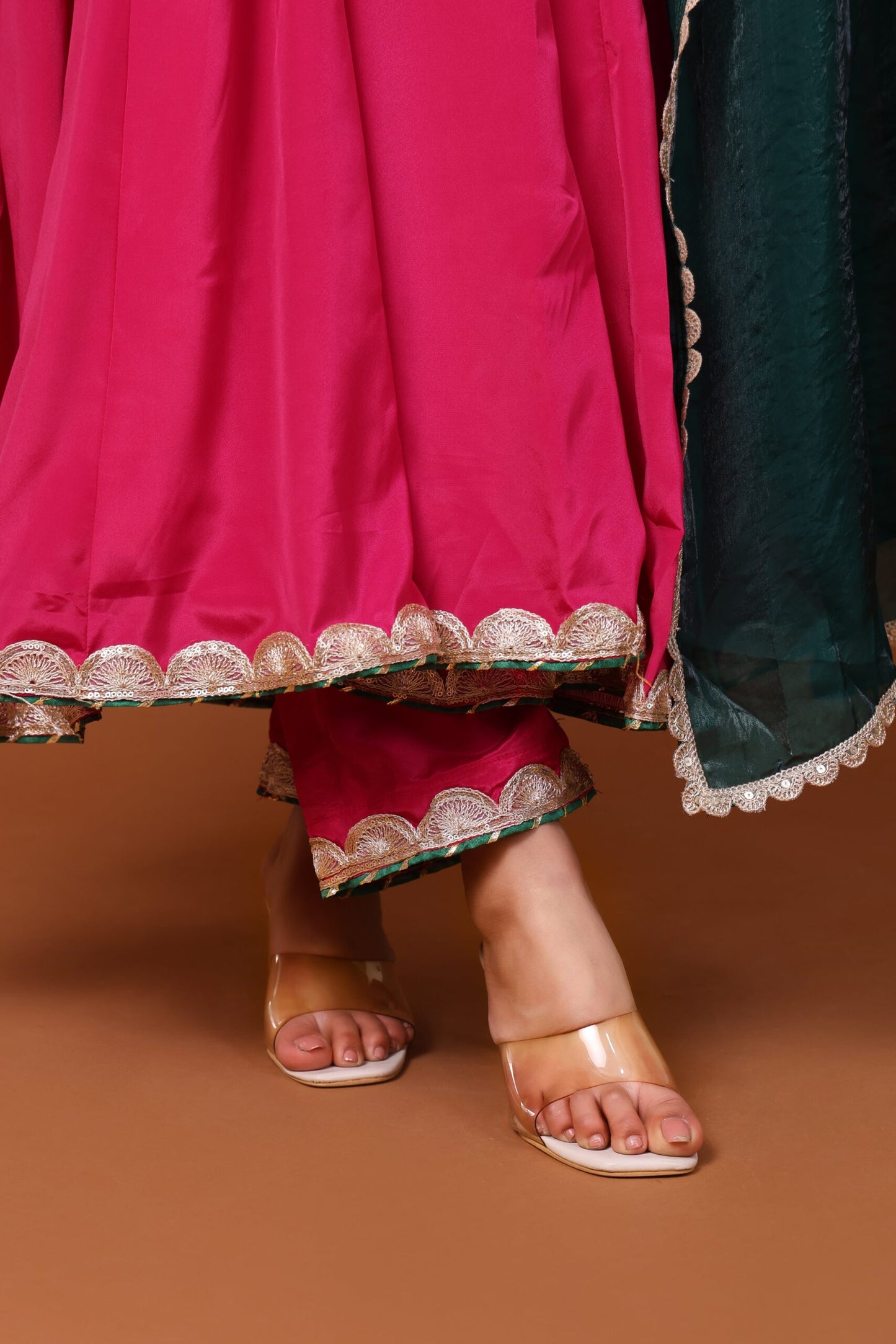 Crepe Anarkali Kurta Set with Dupatta