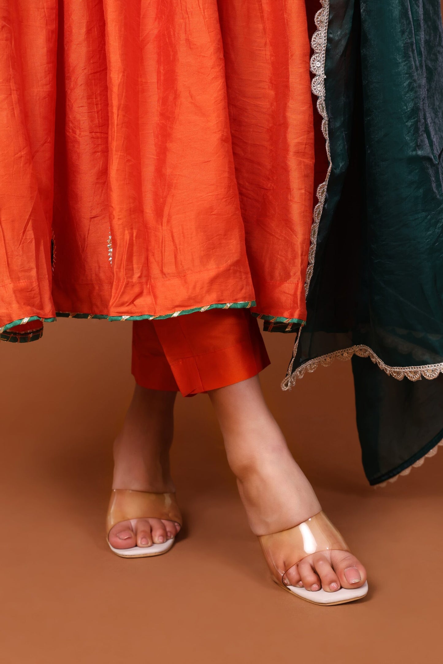 Chanderi Anarkali Kurta set with Dupatta