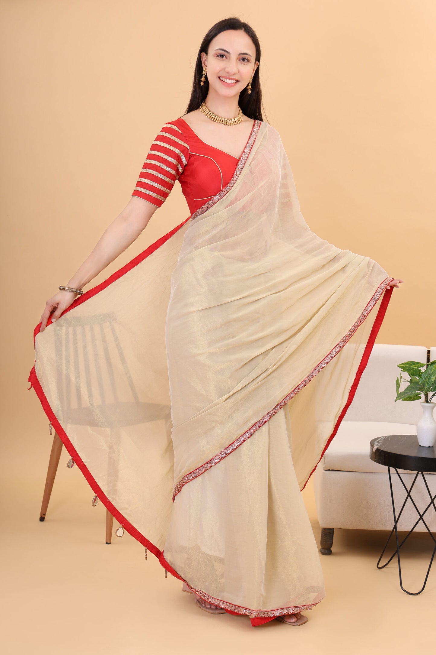 Tissue silk saree with silk blouse