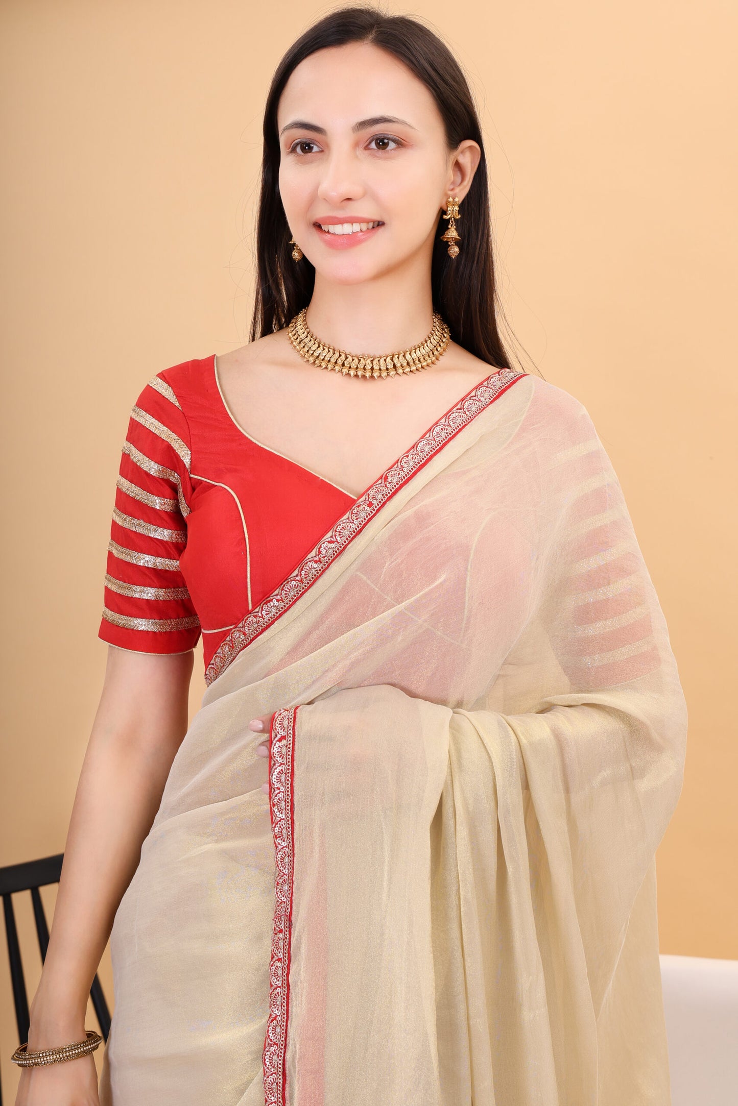 Tissue silk saree with silk blouse