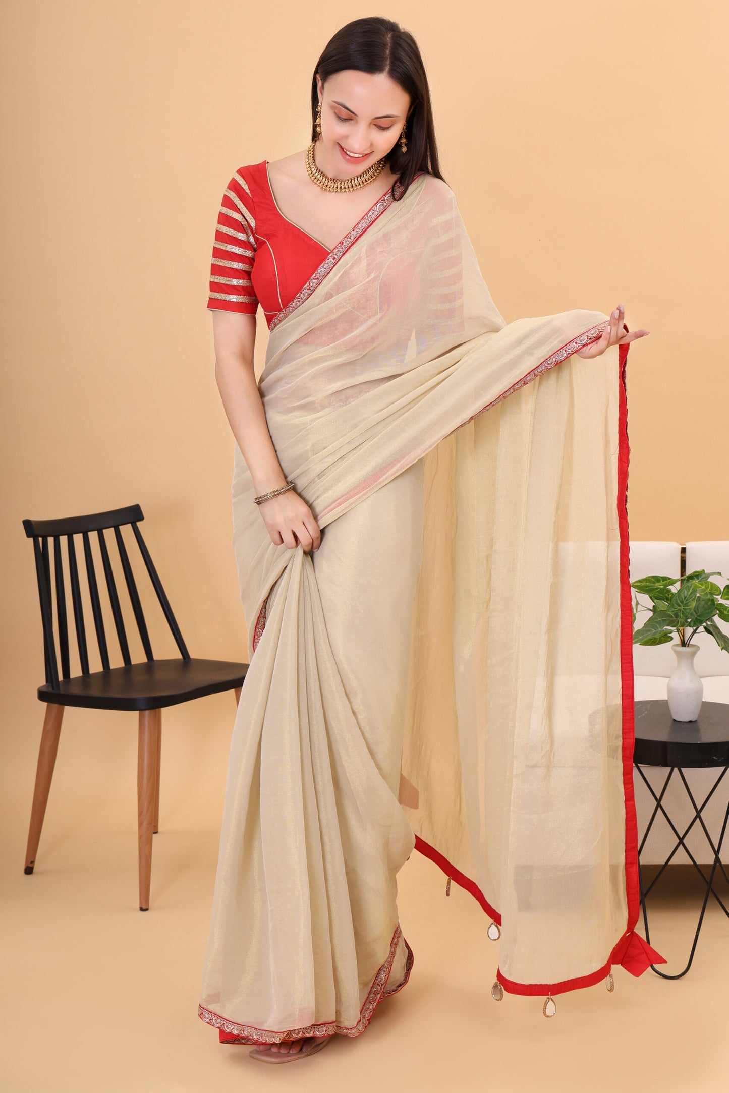 Tissue silk saree with silk blouse