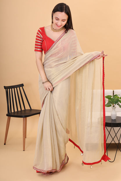 Tissue silk saree with silk blouse