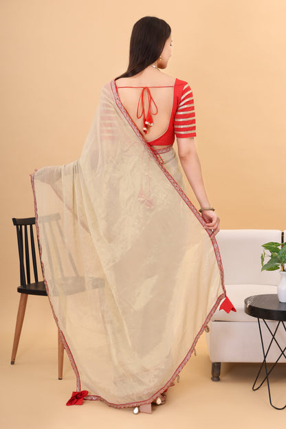 Tissue silk saree with silk blouse