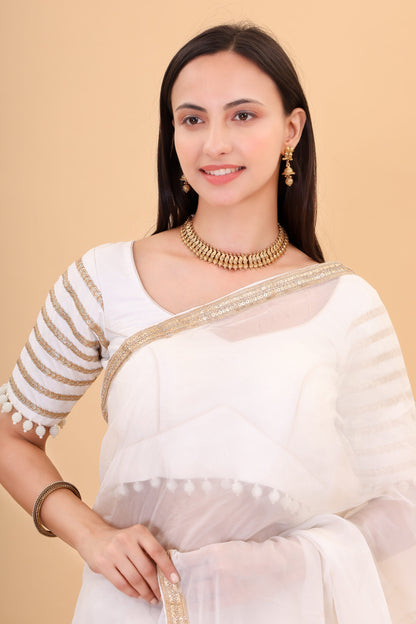 Orgenzza saree with silk padded blouse