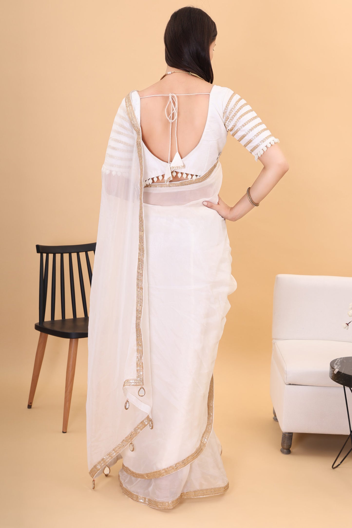 Orgenzza saree with silk padded blouse