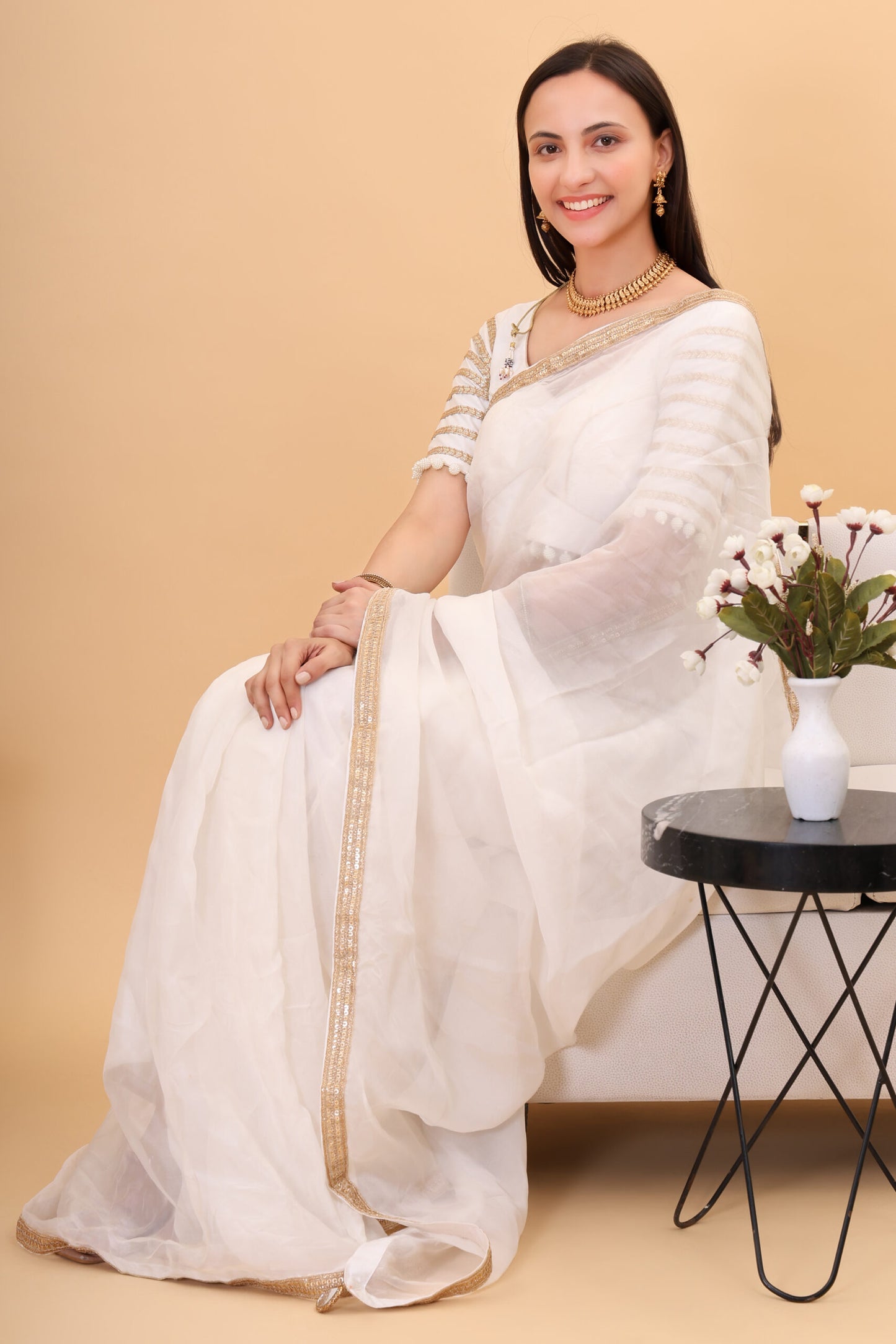 Orgenzza saree with silk padded blouse