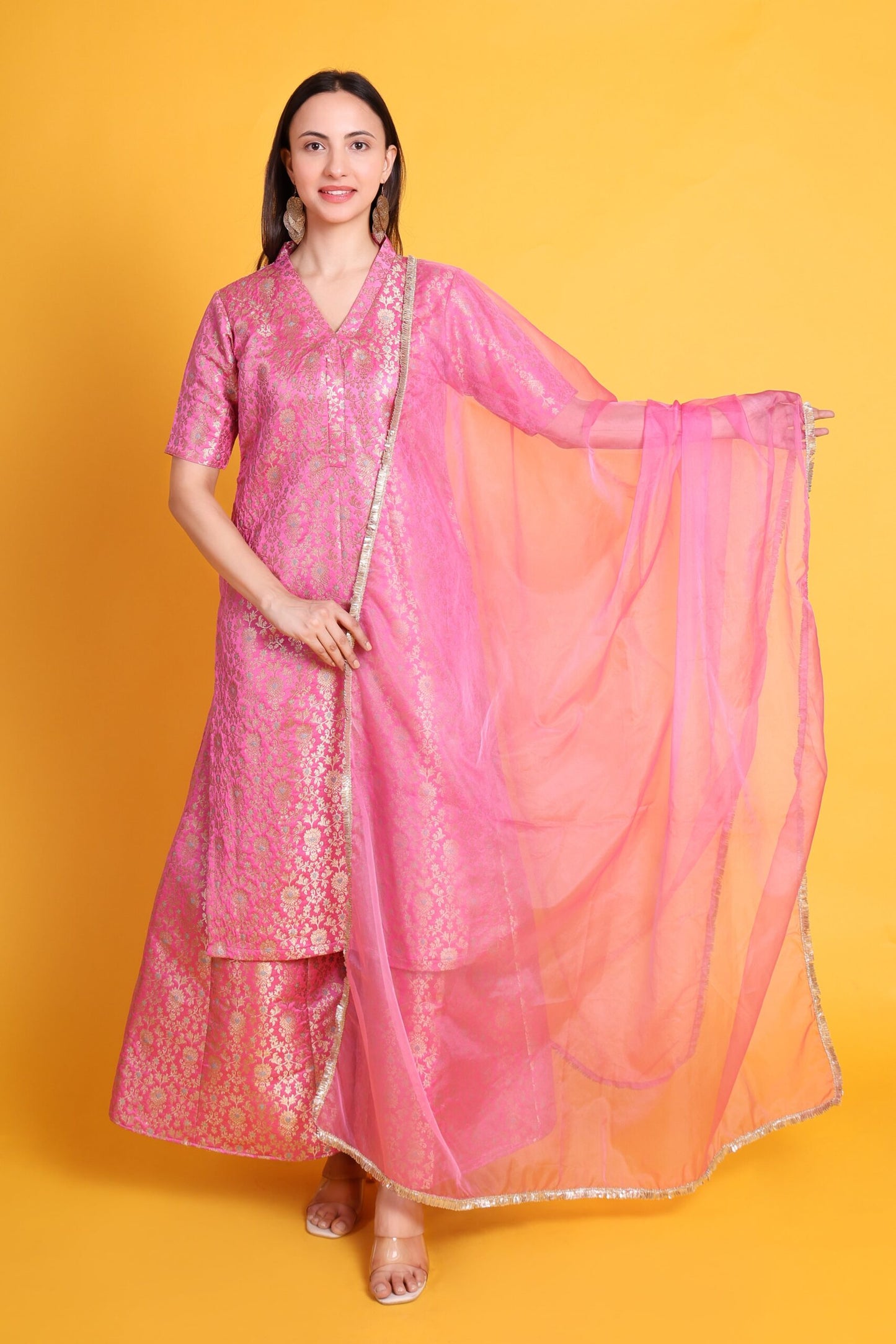 Banarasi Silk Kurta with Sharara