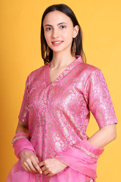 Banarasi Silk Kurta with Sharara
