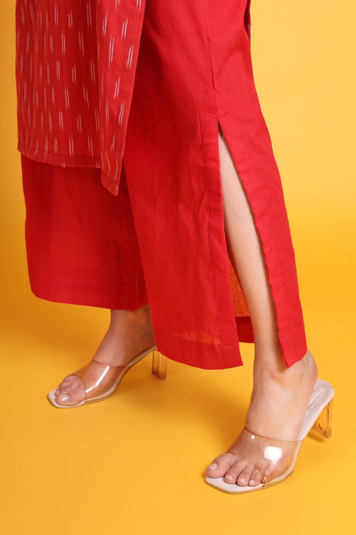Ikat Strap Kurta with Wide Leg Pant