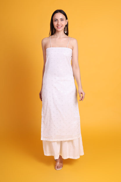 Cotton Noodle Strap kurta with Sharara Pant