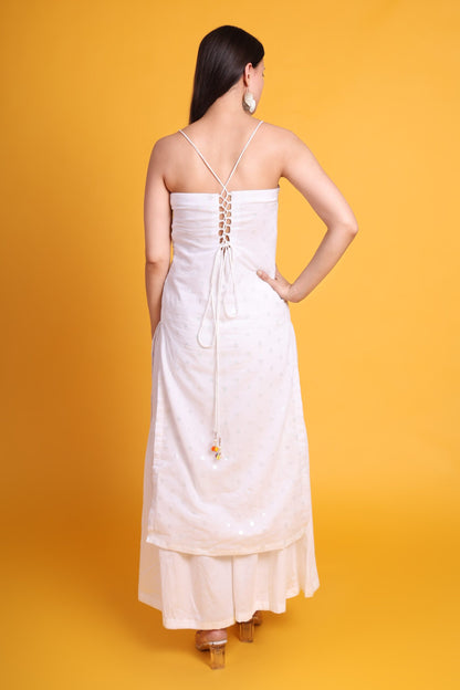 Cotton Noodle Strap kurta with Sharara Pant