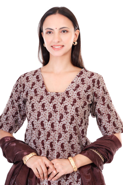 chanderi silk kurta with silk sharara and organza dupatta