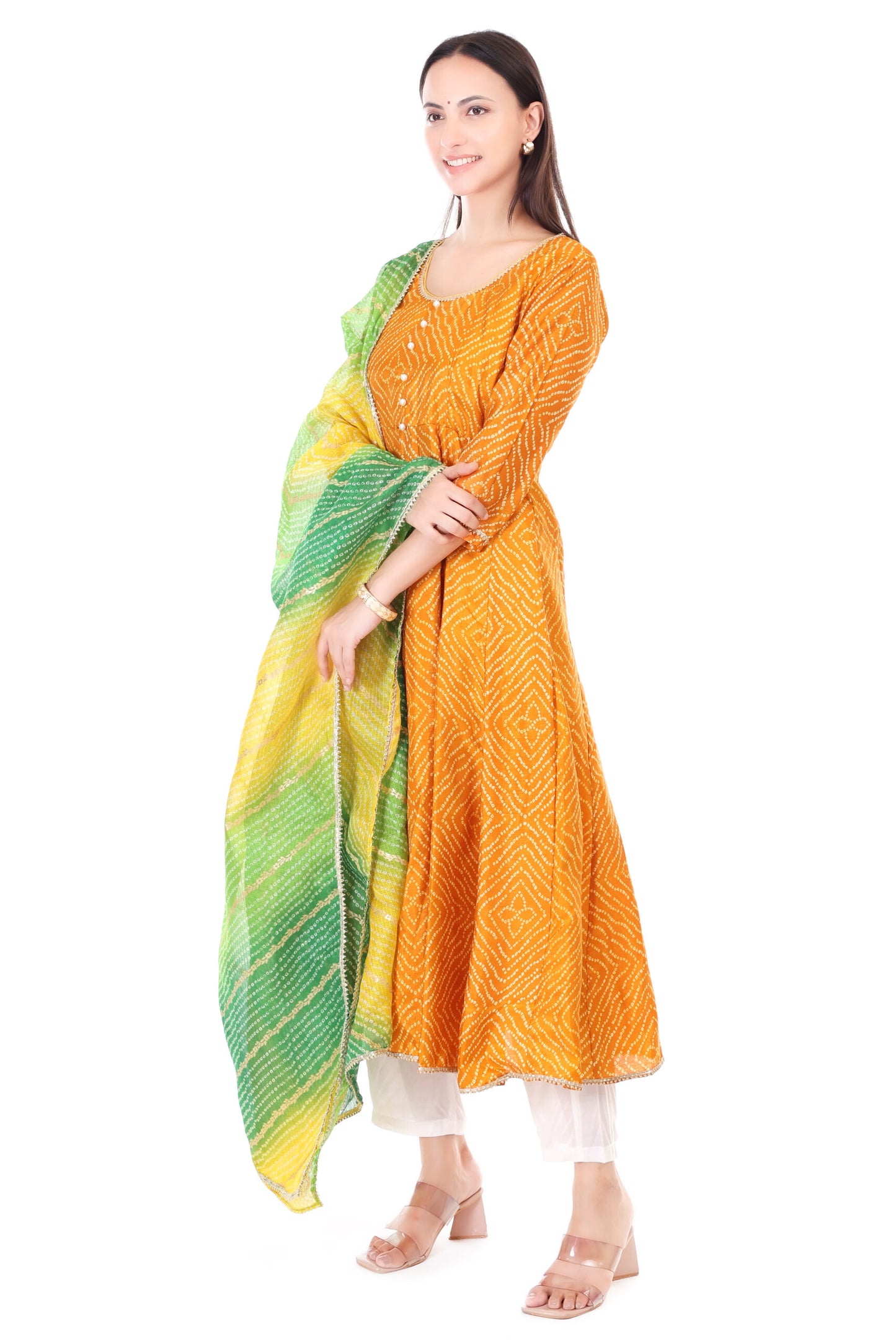 Taffeta Silk Anarkali Set with Dupatta
