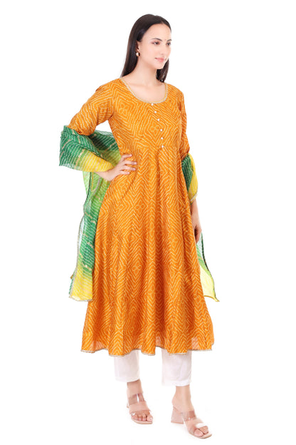 Taffeta Silk Anarkali Set with Dupatta