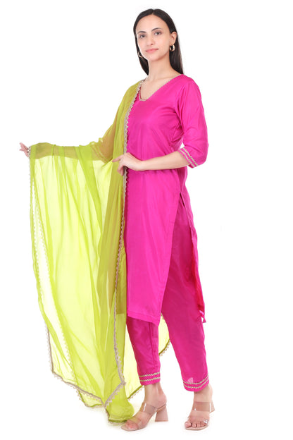 Silk kurta set with dupatta