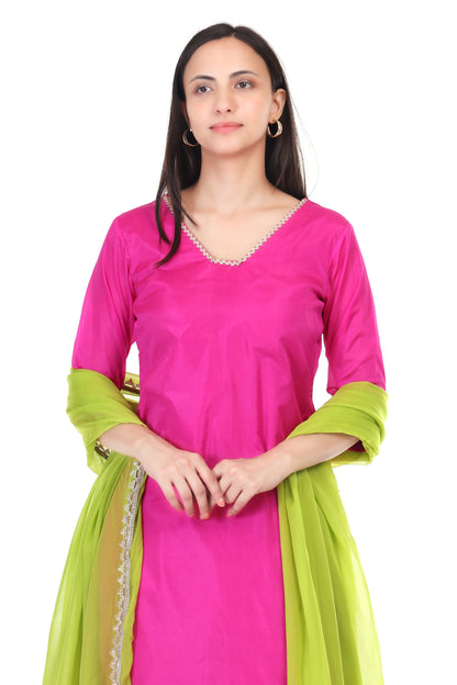 Silk kurta set with dupatta