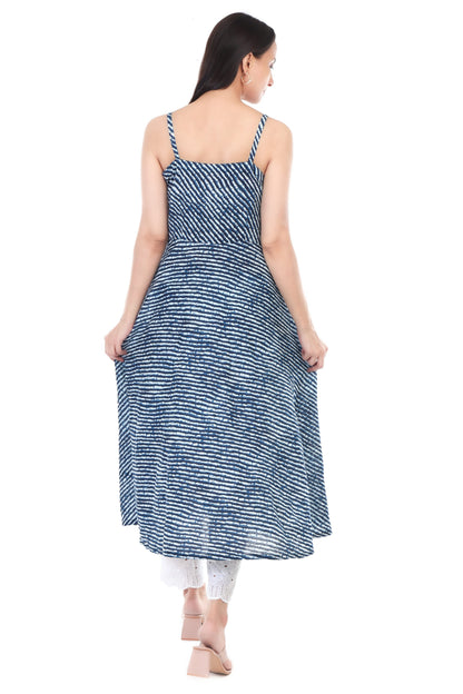 Handblock Lehriya Anarkali Kurta Set