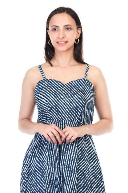 Handblock Lehriya Anarkali Kurta Set