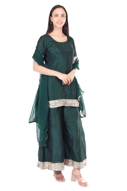 Silk sharara set with orgenzza dupatta