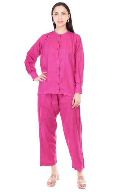 Magenta cotton coord set